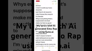 #SUNO #Ai #aigenerated #rap #hiphop #lyrics #fyp #fypシ゚viral #fypage #music #truce956 #emorap