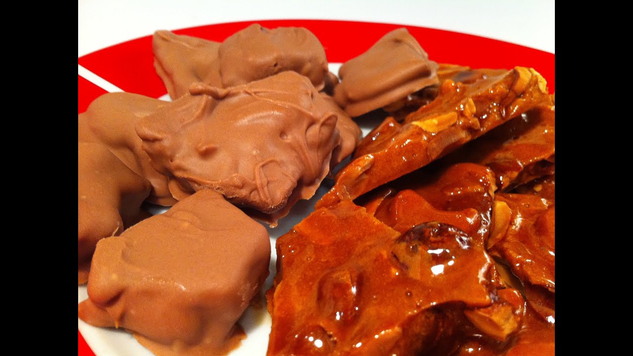 MICROWAVE CHOCOLATE COATED PEANUT BRITTLE YouTube