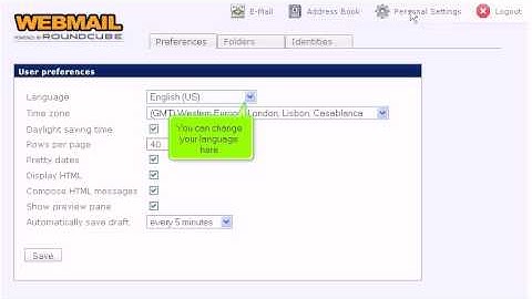 How to edit your preferences in RoundCube.avi
