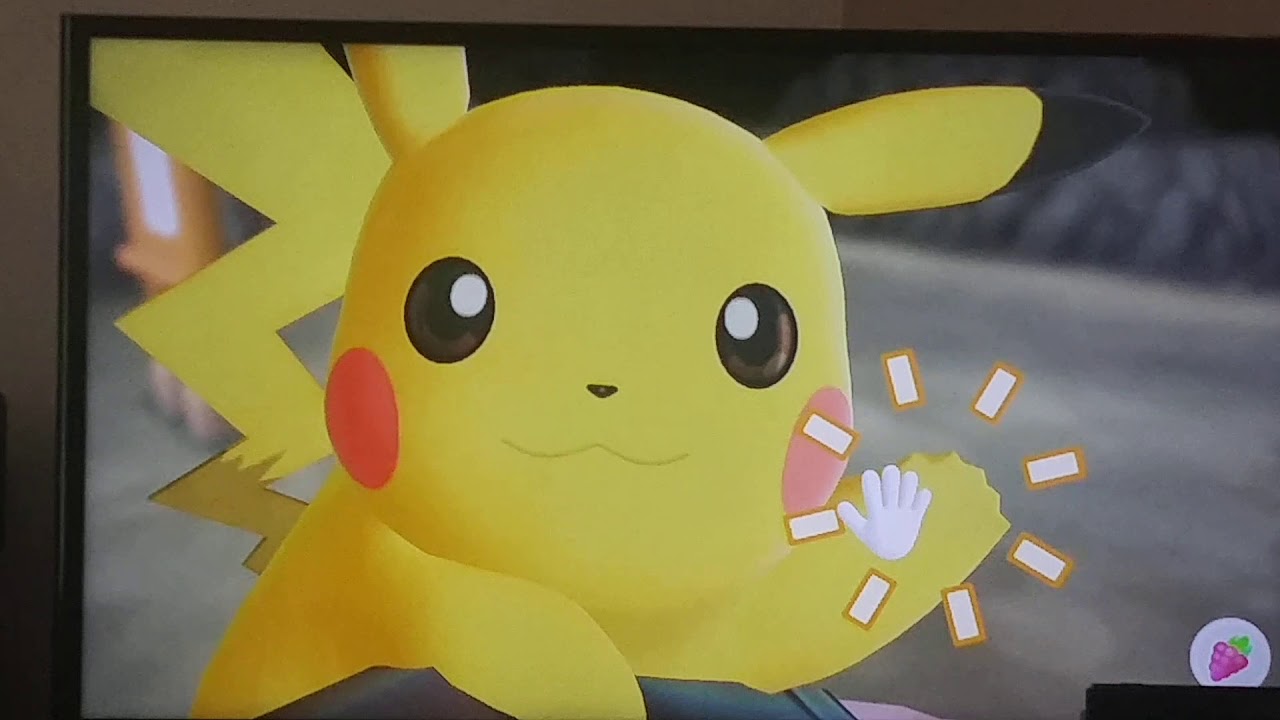 Pokemon Let's Go Pikachu - Pikachu sneezes and high fives.