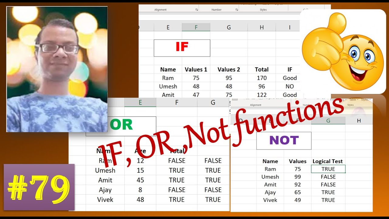 IF, OR, NOT Functions in MS Excel | Functions | Microsoft Excel - YouTube