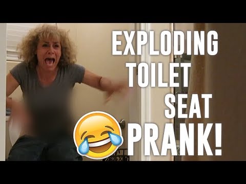 Exploding Toilet Seat Prank On Mom Hilarious Youtube