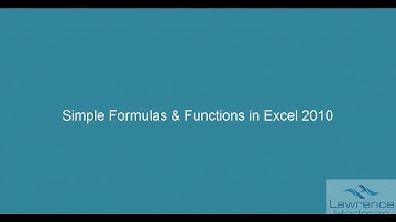 Simple formulas & functions in Excel 2010