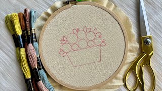 Stitch a Blooming Basket 🌼 | Easy Woven Rose Flower Basket Embroidery for Absolute Beginners