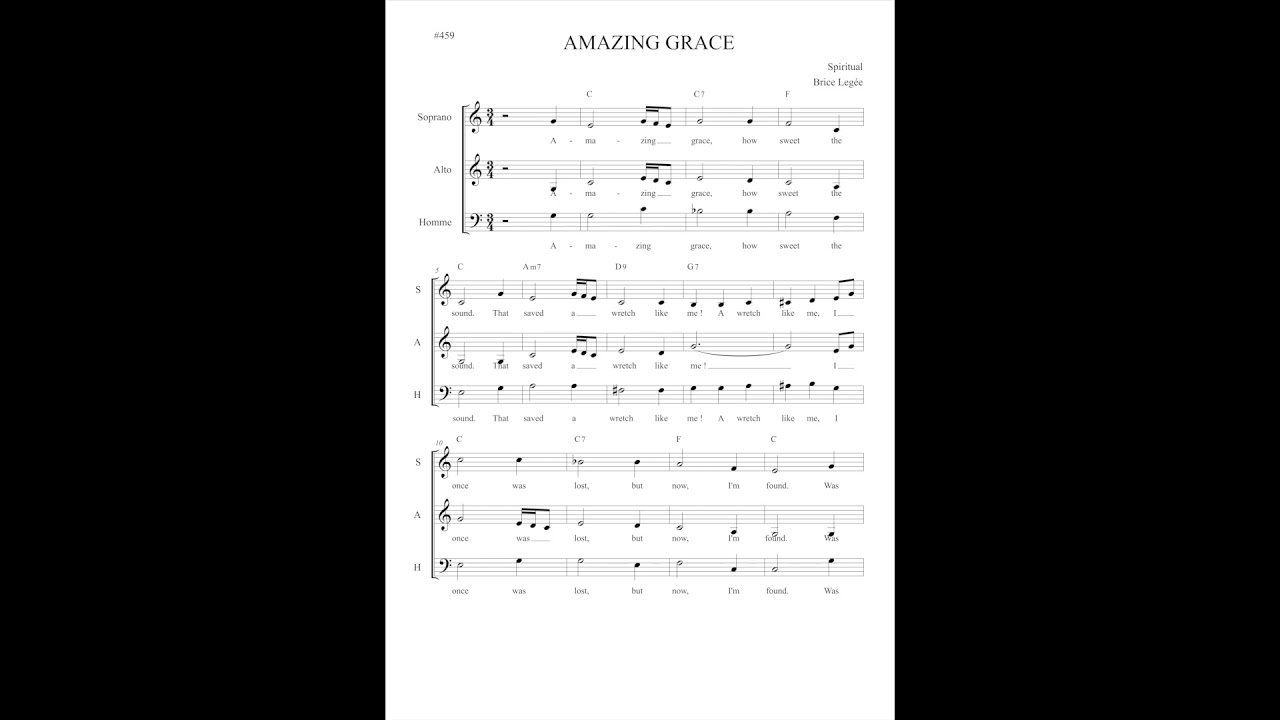 Amazing Grace - Choeur à 3 voix - YouTube