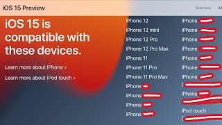 iOS 15 Supported Devices iPhone