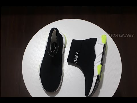 balenciaga speed trainer black green