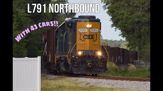 Record breaking 43 car long L791 northbound on the jointed-rail Clearwater Sub!