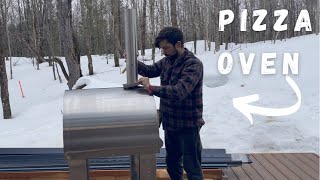 Installing our WOOD BURNING PIZZA OVEN | BUILDING a CABIN in the WOODS