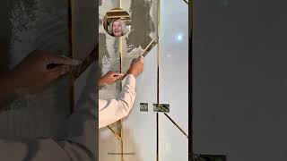Seamless Brass Trim Tile Installation Process #construction #tiling #luxuryfinish
