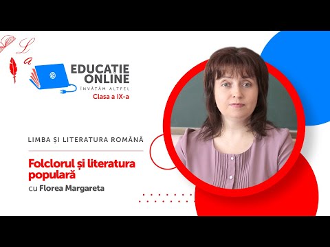 Limba și literatura română, clasa a IX-a, Folclorul și literatura populară