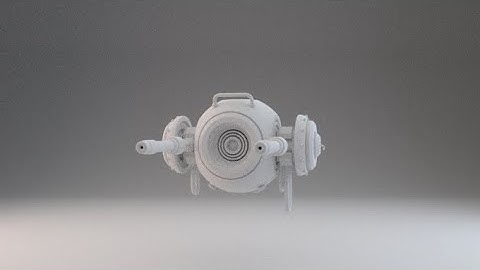 Spherical Robot with Turret in Blender - example