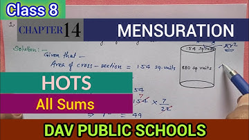 DAV class 8 maths chapter 14 mensuration - HOTS