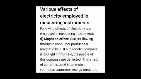Elect. Meas. Lec-02: Various effects of electricity employed in measuring instruments