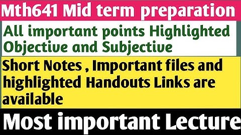 Mth641 Mid term preparation || Complete Guidelines ¦¦ OnestepToSucess💫