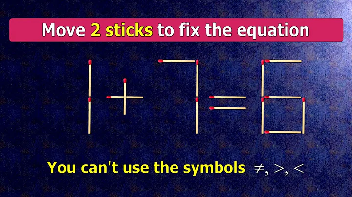 👉 Match puzzle - move 2 matches to make equation 1+7=6 and 6-1=7 correct | Best matchstick puzzles