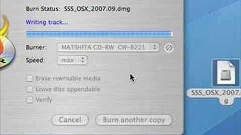 Burning SSS OS X CD with ImageBurner