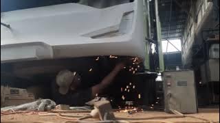 The process of the spare tire hanger section and the ALS 360 front ladder rail at Ethos Fimadani ...