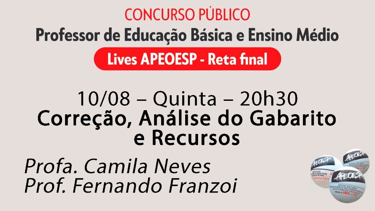 Concurso SEE-SP 2023 - Correção, Análise do Gabarito e Recursos