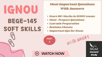 IGNOU BEGE-145 Important Questions+Answer (Part-2) Explained @UnravelStudy