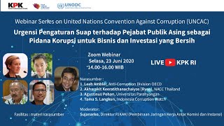 KPK DAN UNODC: PENGATURAN SUAP PEJABAT PUBLIK ASING UNTUK SEKTOR BISNIS YANG BERSIH