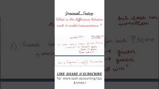 Confused between Cash Transaction &amp; Credit Transaction in Journal Entries #class11 #account #shorts