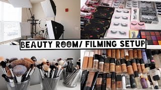 My Makeup Collection + Beauty Room Tour + Filming Setup | What Camera and Lens I Use