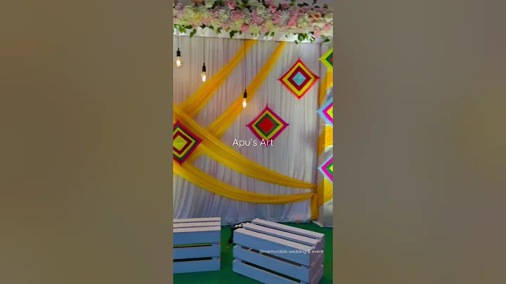 Simple Haldi decor || #shorts #short #shortvideo #wedding#decor #reels #reel #video #viral #art