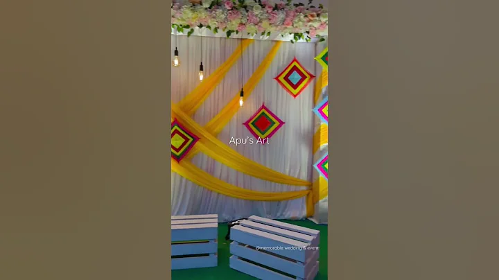 Simple Haldi decor || #shorts #short #shortvideo #wedding#decor #reels #reel #video #viral #art