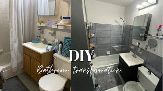 DIY BATHROOM MAKEOVER | APARTMENT FRIENDLY RENOVATIONS | SMALL NYC BATHROOM