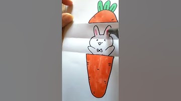 Vẽ củ cà rốt 2D và thỏ con đáng yêu - How to draw carrot 2D with bunny