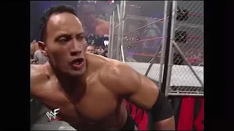 Stone Cold Vs The Rock - Steel Cage WWF Championship Match RAW: April 2, 2001 Part 1