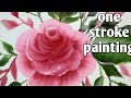 How to one stroke | cabbage rose painting | Sunshine creations