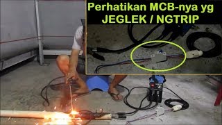 Tes Las Listrik Inverter Lakoni Dengan Daya PLN 900 Watt (MCB 4A)
