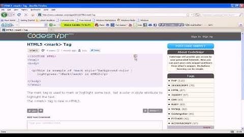 HTML5 Tutorial : HTML5 mark tag