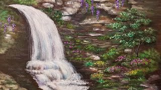 acrylic waterfall painting paint rocks tutorial flowers water rock tutorials paintings angela anderson