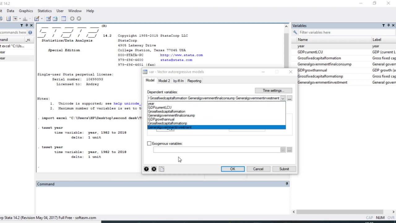 How to run and interpret Var model in STATA - YouTube