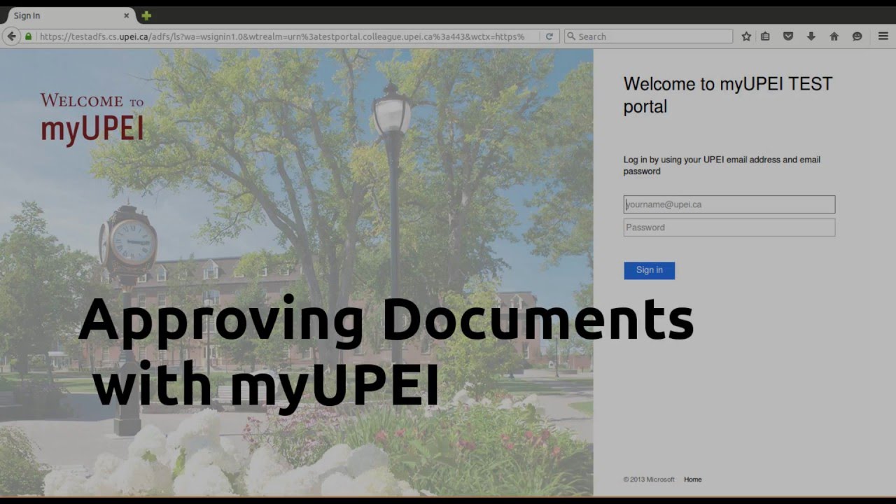 Approving Documents with myUPEI YouTube