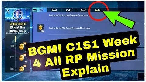 C1S1 Week 4 Royale Pass Mission Explained BGMI | Week 4 All RP Mission BGMI C1S1 M2 | C1S1 M2 Week 4