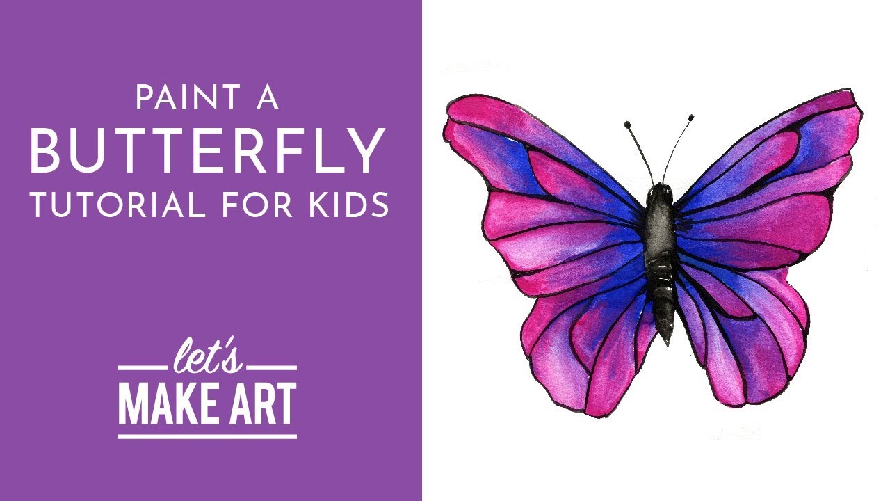 Butterfly - Watercolor Tutorial for Kids with Sarah Cray - YouTube