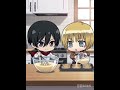 mikasa and armin =_= #chibi #cute #attackontitan #aot #anime #mikasaackerman #arminarlert #short