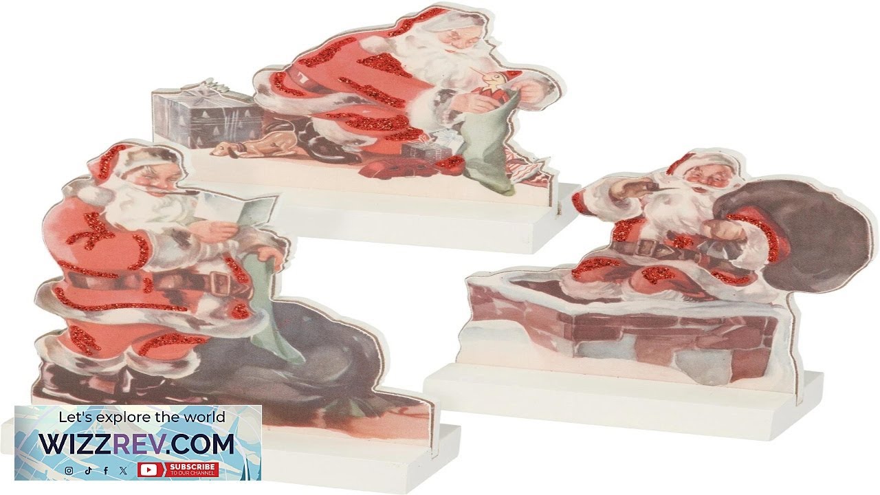 Primitives by Kathy Retro Santa Claus Sitter Set 3 Christmas Holiday Decor
