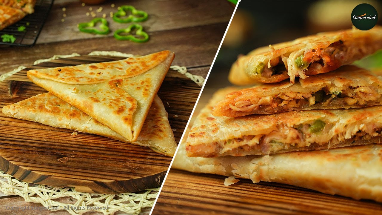 Chicken Cheese Paratha Recipe | Triangle Stuffed Paratha | Triangle Paratha Wrap #shorts | SooperChef