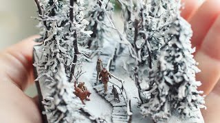 Forest walk with dogs diorama Диорама прогулка в лесу с собаками