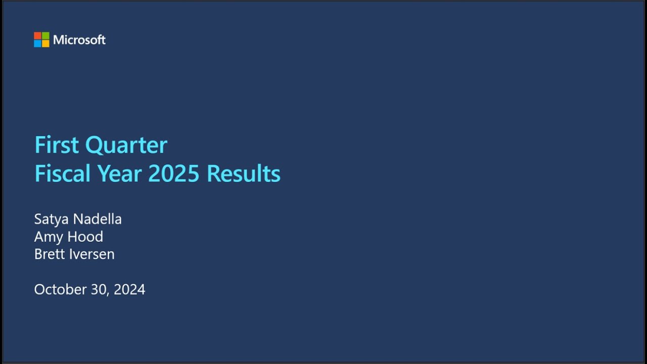 Microsoft First Quarter 2025 Earnings Beat But Lower Guidance Sends The Stock Lower