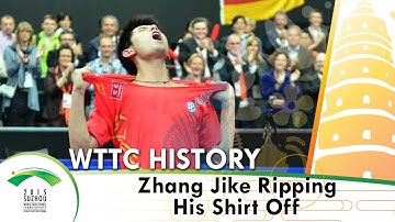 ITTF Worlds History: Zhang Jike Ripping His Shirt Off