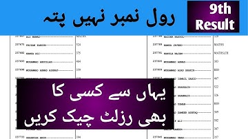 How to check 9th class result without Roll number check by name Gazette pdf list no website 2024