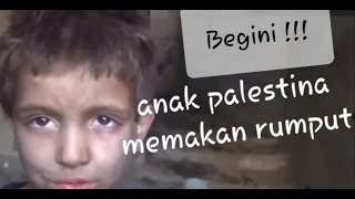 Begini anak palestina !!! Hanya makan rumput