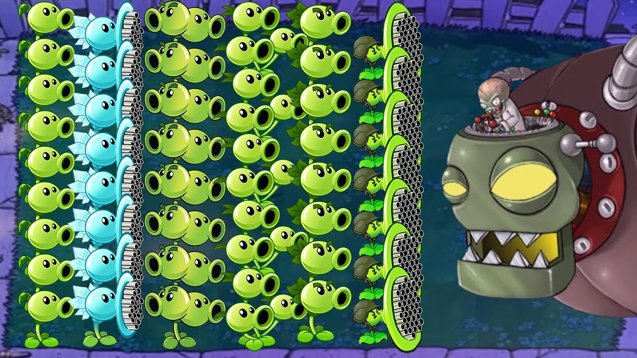 All Pea Vs Giga Gargantuar Vs Dr. Zomboss - Plants vs Zombies Hack ...