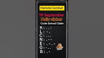 19 September Hamster Kombat Daily Cipher Claim  Code | #shorts #hamster #Daily#cipher #code #claim
